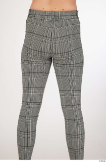 Olivia Sparkle casual dressed grey checkered trousers thigh 0005.jpg
